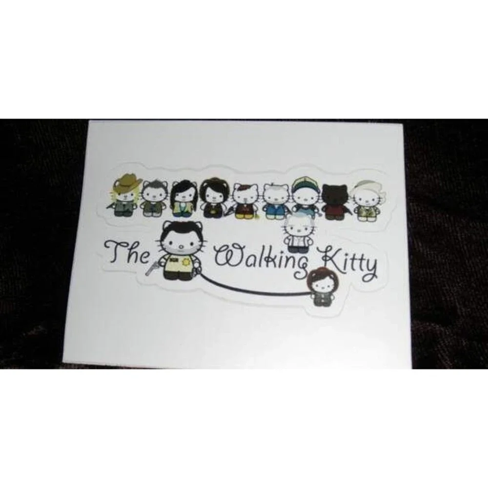 WALKING KITTY TV DEAD ZOMBIE SHOW (12 CAST,SEASON 2) WINDOW DECAL (3.75